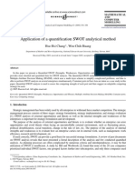 Application of A Quantification SWOT Analytical Method: Hsu-Hsi Chang, Wen-Chih Huang