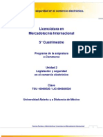 Unidad 2. Legislacion y Seguridad en El Comercio Electronico