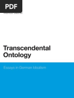 Gabriel Markus Transcendental Ontology Essays German Idealism