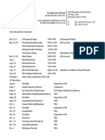 2012 Marching Calendar