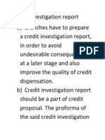 Credit Investigation