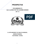 Prospectus: For Admission To Mds Courses For The Academic Session 2011-12