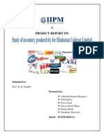 Study of Inventory Productivity For HUL