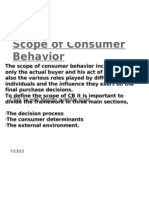 Scope of Consumer Behavior