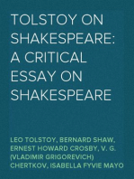 Tolstoy on Shakespeare: A Critical Essay on Shakespeare