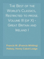 The Best of the World's Classics,  Restricted to prose. Volume III (of X) - Great Britain and Ireland I