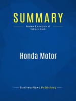 Honda Motor (Review and Analysis of Sakiya's Book)