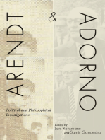 Arendt and Adorno: Political and Philosophical Investigations