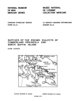 Suffixes of the Eskimo dialects of Cumberland Peninsula and North Baffin Island