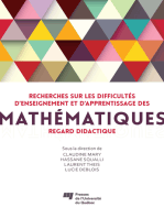 Recherches sur les difficultés d'enseignement et d'apprentissage des mathématiques: Regard didactique