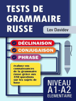 TESTS DE GRAMMAIRE RUSSE: Niveau A1-A2 ÉLÉMENTAIRE