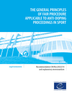 The general principles of fair procedure applicable to anti-doping proceedings: Recommendation CM/Rec(2022)14