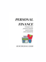 Personal Finance: Things You Should Know (Questions and Answers)