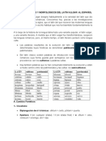 Cambios Fonéticos y Morfológicos Del Latín Vulgar Al Español