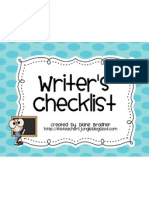 Writer's Checklist: Created by Diane Bradner