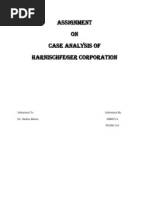 Assignment ON Case Analysis of Harnischfeger Corporation: Submitted To Submitted by Dr. Shikha Bhatia Shreya PGFB1144