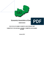 The Status of Zambia Domestic Debt and External Debt