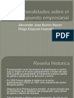 Generalidades Sobre El Presupuesto Empresarial