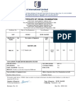 International Limited: Certificate of Visual Examination