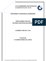 Finite Element Analysis - 2 Marks - All 5 Units