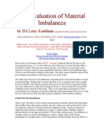 The Evaluation of Material Imbalances