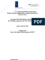 Michigan 13th Congressional District Democratic Primary Election Polling Study Conducted Exclusively For Fox 2 News, July 22, 2012
