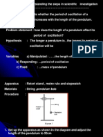 Science Chapter 1, Form 1...... Experiment of Pendulum