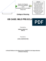 Ob Case: Mild Pre-Eclampsia: College of Nursing