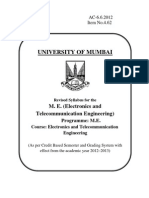 University of Mumbai: M. E. (Electronics and Telecommunication Engineering)