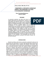 Evaluación, Tratamiento y Valoración Conductual Paradigmática: Una Respuesta A La Crisis de La Evaluación Conductual