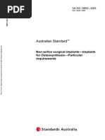 As ISO 14602-2003 Non-Active Surgical Implants - Implants For Osteosynthesis - Particular Requirements