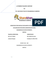 A Summer Training Report ON Recruitment and Selection in Sharekhan Limited