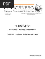 Revista El Hornero, Volumen 2, #2. 1920.