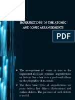 Imperfections in The Atomic and Ionic Arrangement