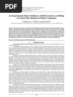 An Experimental Study of Influence of Drill Geometry On Drilling of Carbon Fibre Reinforced Plastic Composites