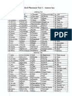 Oxfort Placement Test 1 - Answer Key