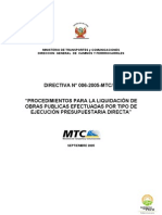 Procedimiento para Liquidacion Obras Publicas Por Administracion Directa