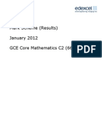 Mark Scheme (Results) January 2012 GCE Core Mathematics C2 (6664) Paper 1