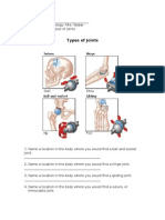 Types of Joints Worksheet