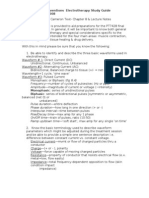 PT 7428-PT Interventions Electrotherapy Study Guide Fall Semester - 2008 Study Materials: Cameron Text - Chapter 8 & Lecture Notes