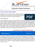 Vertically Opposite Angles Definition