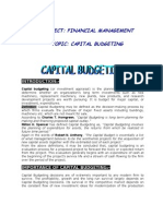 Subject: Financial Management Topic: Capital Budgeting