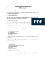 Human Resources Management Job Analysis