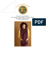 Free Knitting Pattern Lion Brand Wool-Ease Thick & Quick Pocketed October Scarf