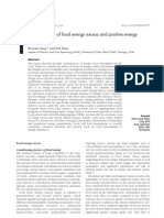 Consequences of Food Energy Excess and Positive Energy Balance