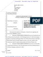 Court Order Permitting SEIU's Tyrone Freeman To Travel To VA Golf Tournament To Sell Vitamins October 2012