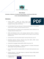 Mark Almond, Drama in Elt Specialist, Conferences, Publications and Consultancies