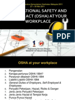 Occupational Safety & Health Act (Osha) at Your Workplace (BPKJ)