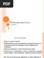 Trategic Role OF HR: Session 3