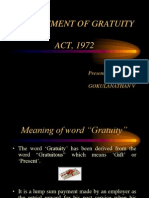 The Payment of Gratuity ACT, 1972: Presented By: Gokulanathan V